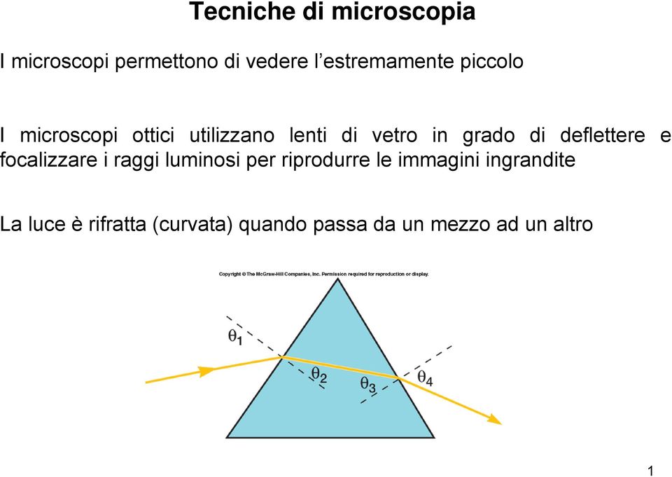 grado di deflettere e focalizzare i raggi luminosi per riprodurre le