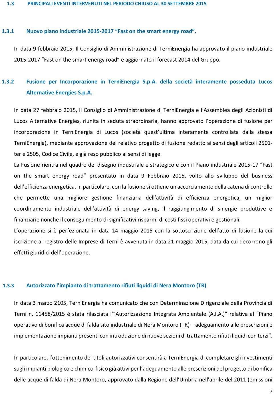 2 Fusione per Incorporazione in TerniEnergia S.p.A.