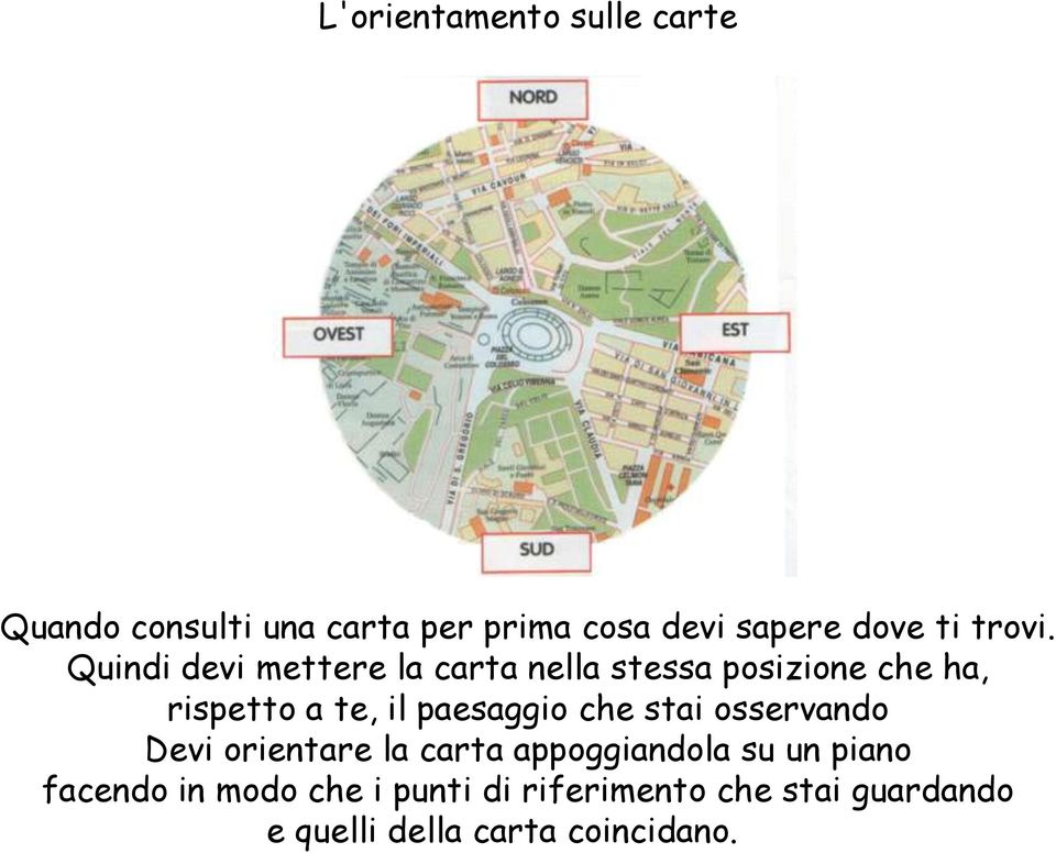 Quindi devi mettere la carta nella stessa posizione che ha, rispetto a te, il