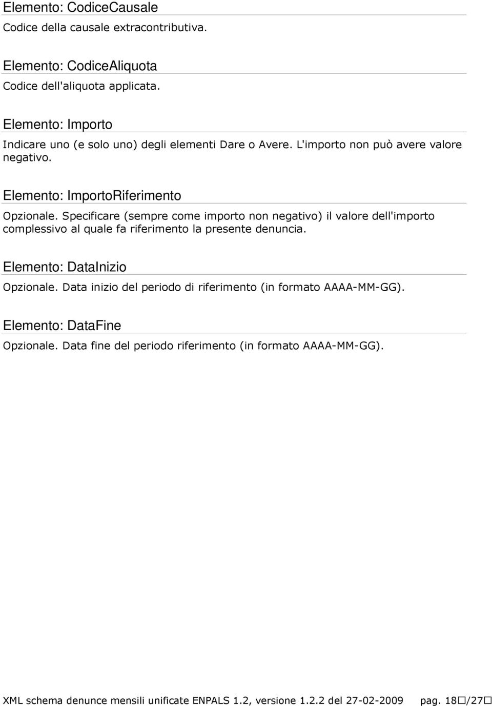 Elemento: ImportoRiferimento Opzionale.