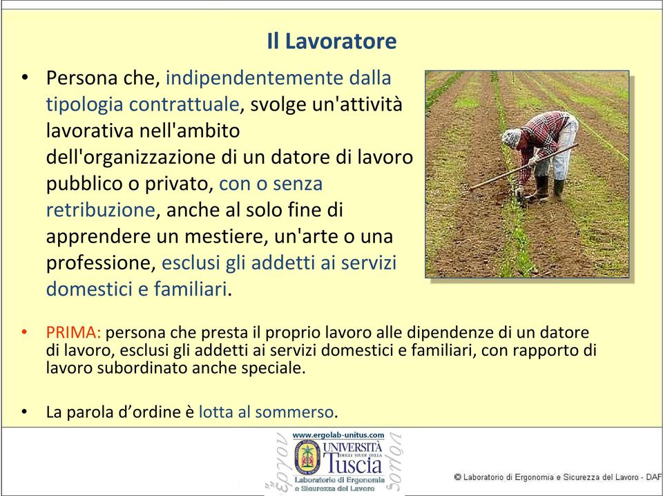 esclusi gli addetti ai servizi domestici e familiari.