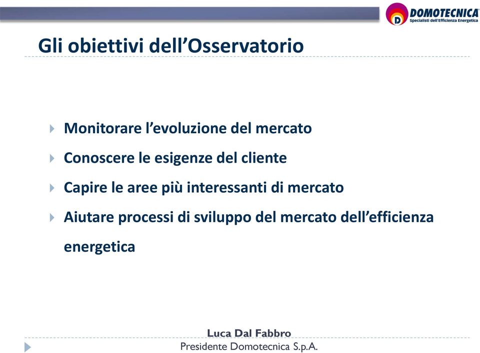 cliente Capire le aree più interessanti di mercato