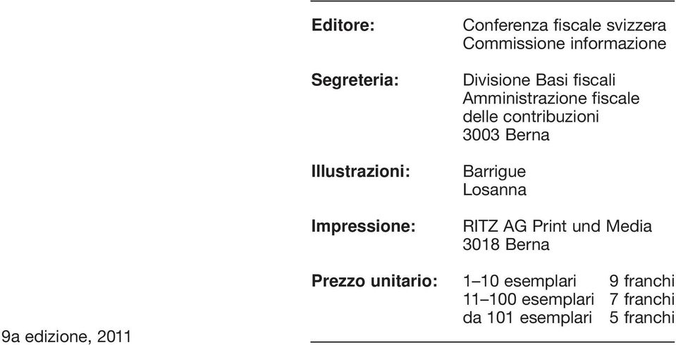contribuzioni 3003 Berna Barrigue Losanna RITZ AG Print und Media 3018 Berna 9a