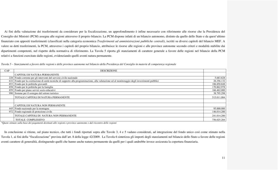 La PCM dispone infatti di un bilancio autonomo, distinto da quello dello Stato e da quest ultimo finanziato con appositi trasferimenti (classificati nella categoria economica Trasferimenti ad