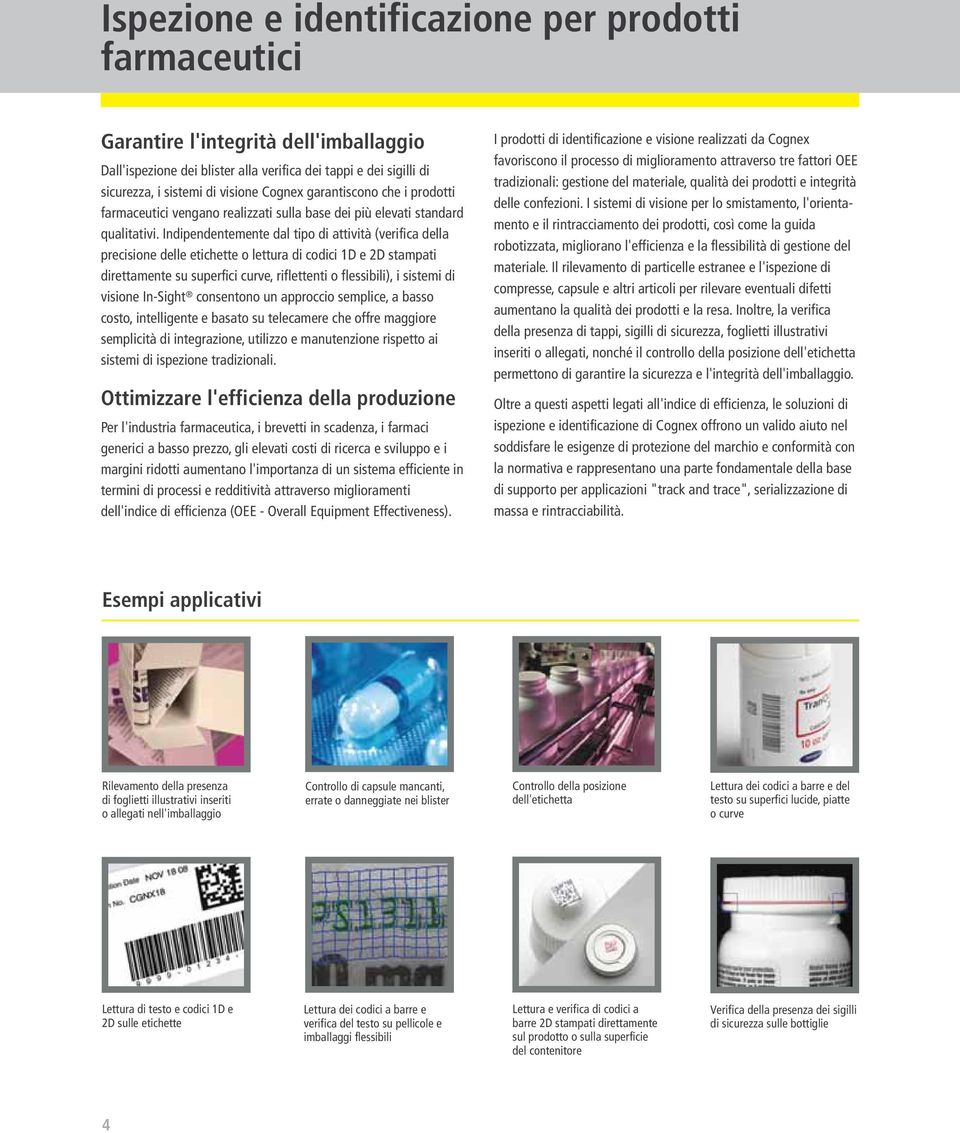 Indipendentemente dal tipo di attività (verifica della precisione delle etichette o lettura di codici 1D e 2D stampati direttamente su superfici curve, riflettenti o flessibili), i sistemi di visione