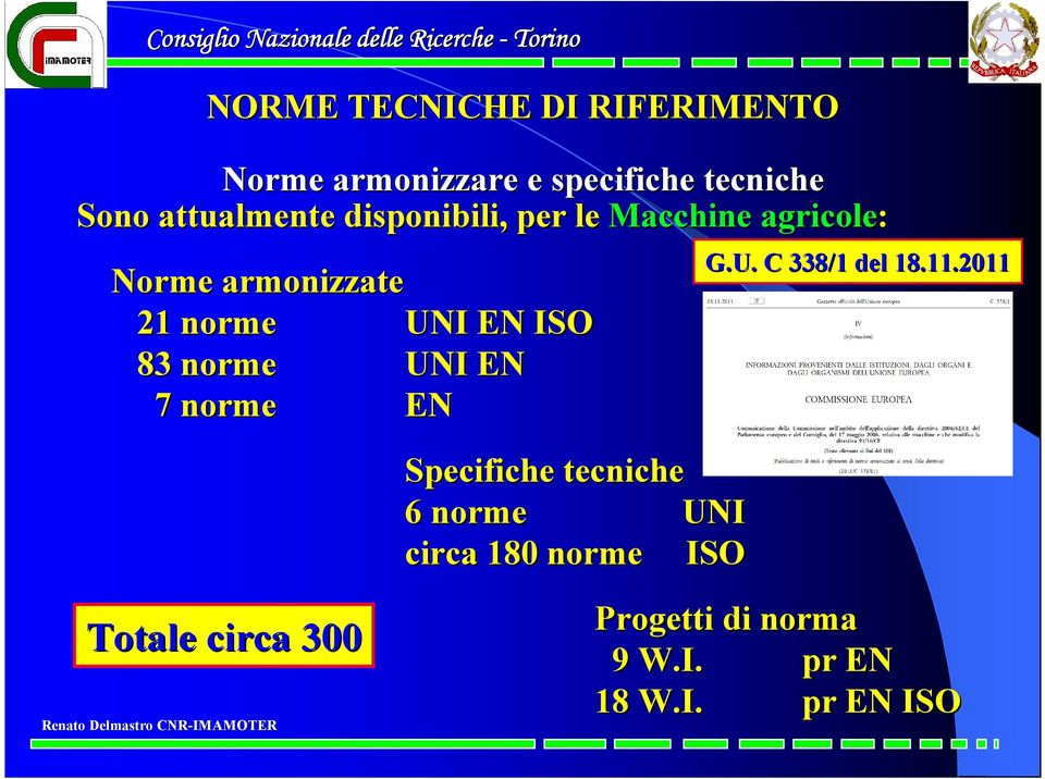 EN ISO 83 norme UNI EN 7 norme EN Specifiche tecniche 6 norme UNI circa 180 norme