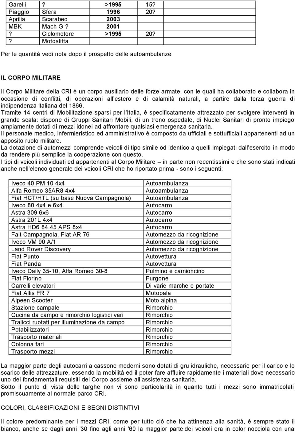 collabora in occasione di conflitti, di operazioni all estero e di calamità naturali, a partire dalla terza guerra di indipendenza italiana del 1866.