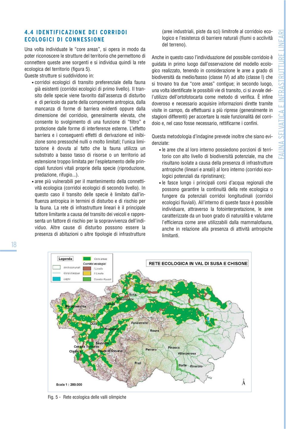 Queste strutture si suddividono in: corridoi ecologici di transito preferenziale della fauna già esistenti (corridoi ecologici di primo livello).