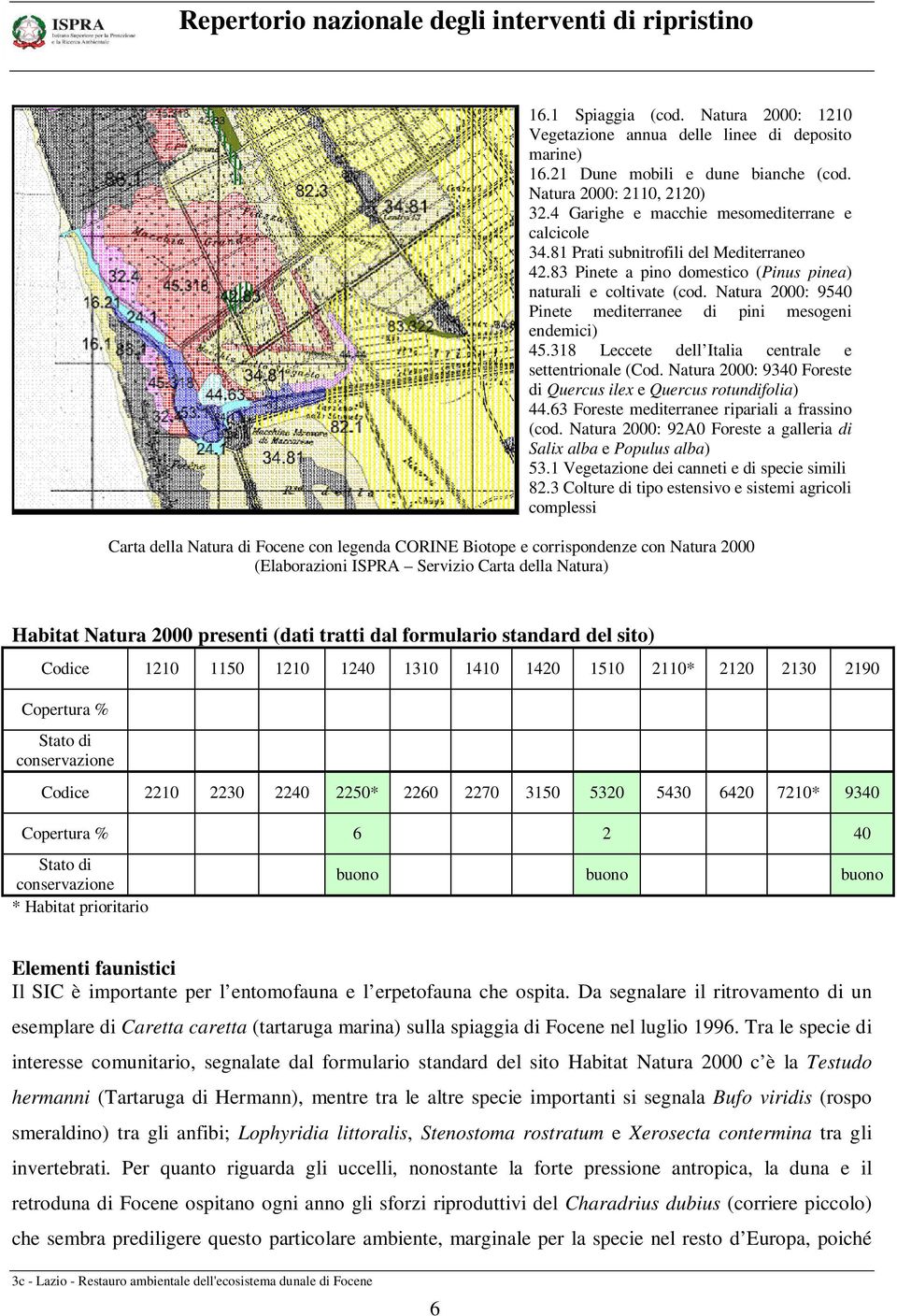 Natura 2000: 9540 Pinete mediterranee di pini mesogeni endemici) 45.318 Leccete dell Italia centrale e settentrionale (Cod. Natura 2000: 9340 Foreste di Quercus ilex e Quercus rotundifolia) 44.