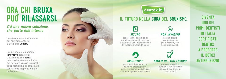 il futuro nella cura del bruxismo. SICURO dal 2002 offre ai dentisti di tutto il mondo una formazione d eccellenza per l apprendimento del trattamento tramite botox.