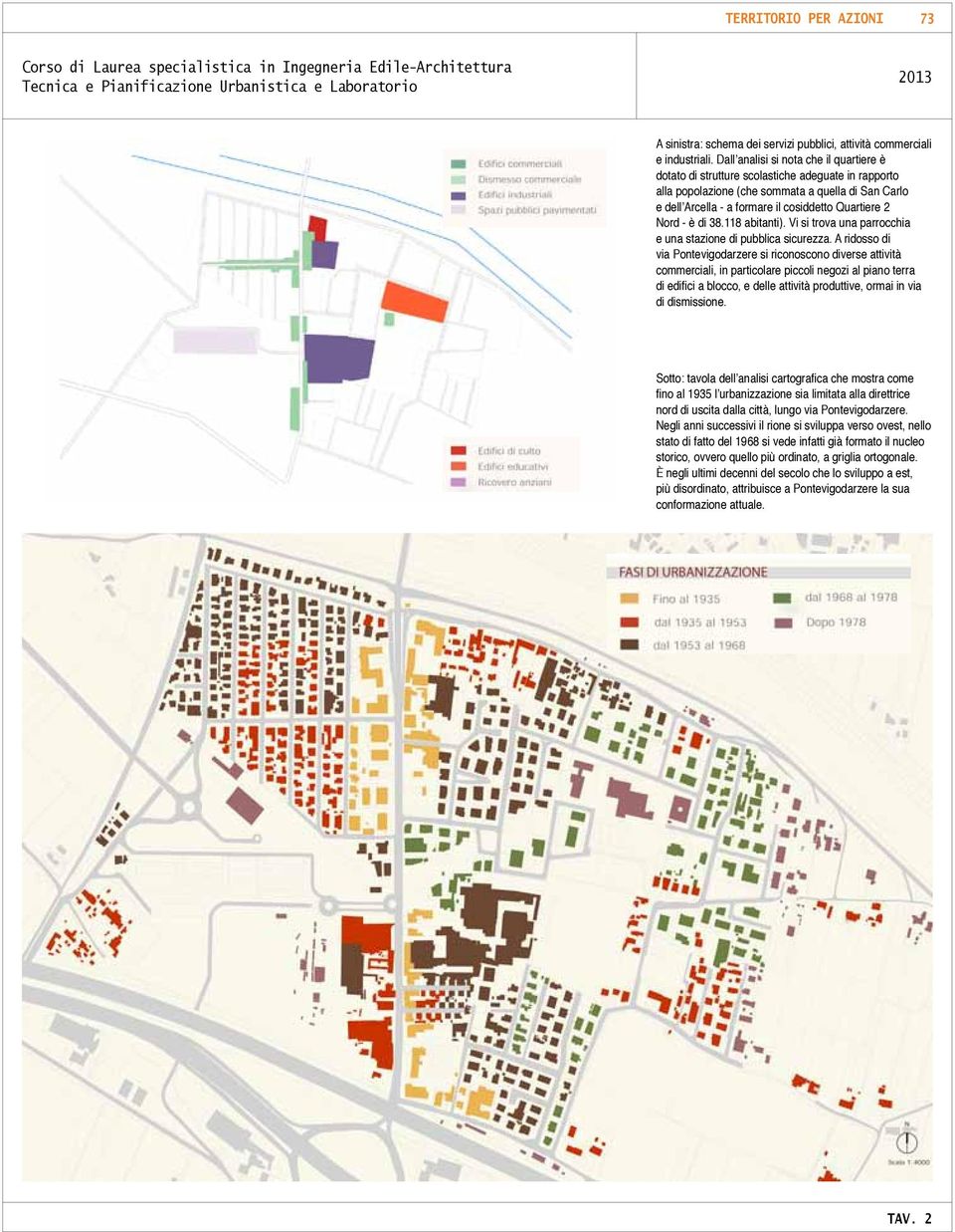 Dall analisi si nota che il quartiere è dotato di strutture scolastiche adeguate in rapporto alla popolazione (che sommata a quella di San Carlo e dell Arcella - a formare il cosiddetto Quartiere 2