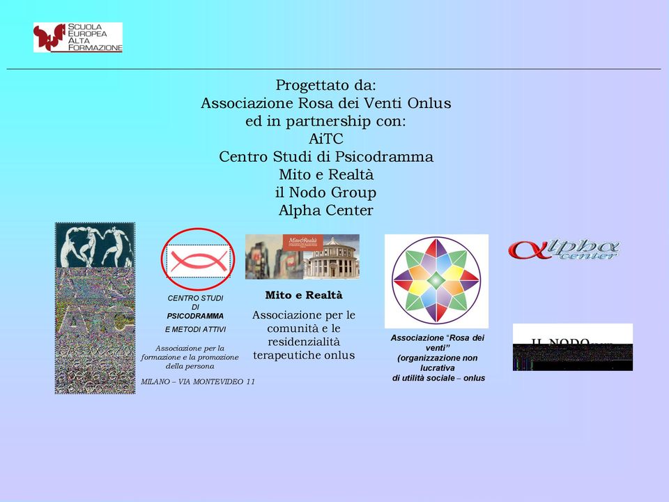 formazione e la promozione della persona MILANO VIA MONTEVIDEO 11 Mito e Realtà Associazione per le comunità