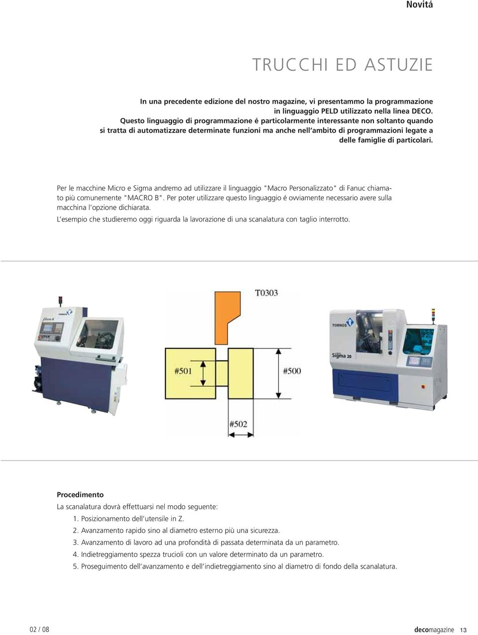 di particolari. Per le macchine Micro e Sigma andremo ad utilizzare il linguaggio "Macro Personalizzato" di Fanuc chiamato più comunemente "MACRO B".