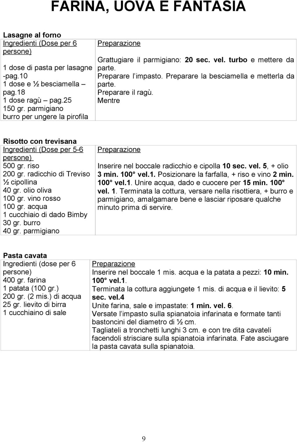 Mentre Risotto con trevisana Ingredienti (Dose per 5-6 500 gr. riso 200 gr. radicchio di Treviso ½ cipollina 40 gr. olio oliva 100 gr. vino rosso 100 gr. acqua 1 cucchiaio di dado Bimby 30 gr.