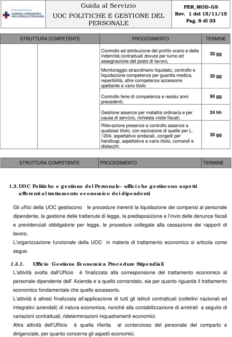 precedenti; Gestione assenze per malattia ordinaria e per causa di servizio, richiesta visite fiscali; Rilevazione presenze e controllo assenze a qualsiasi titolo, con esclusione di quelle per L.