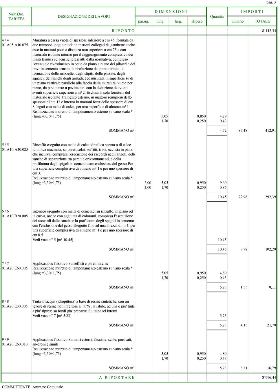 limiti termici ed acustici prescritti dalla normativa; compreso l'eventuale rivestimento in cotto da piano a piano dei pilastri e dei travi in cemento armato, la risoluzione dei ponti termici, la