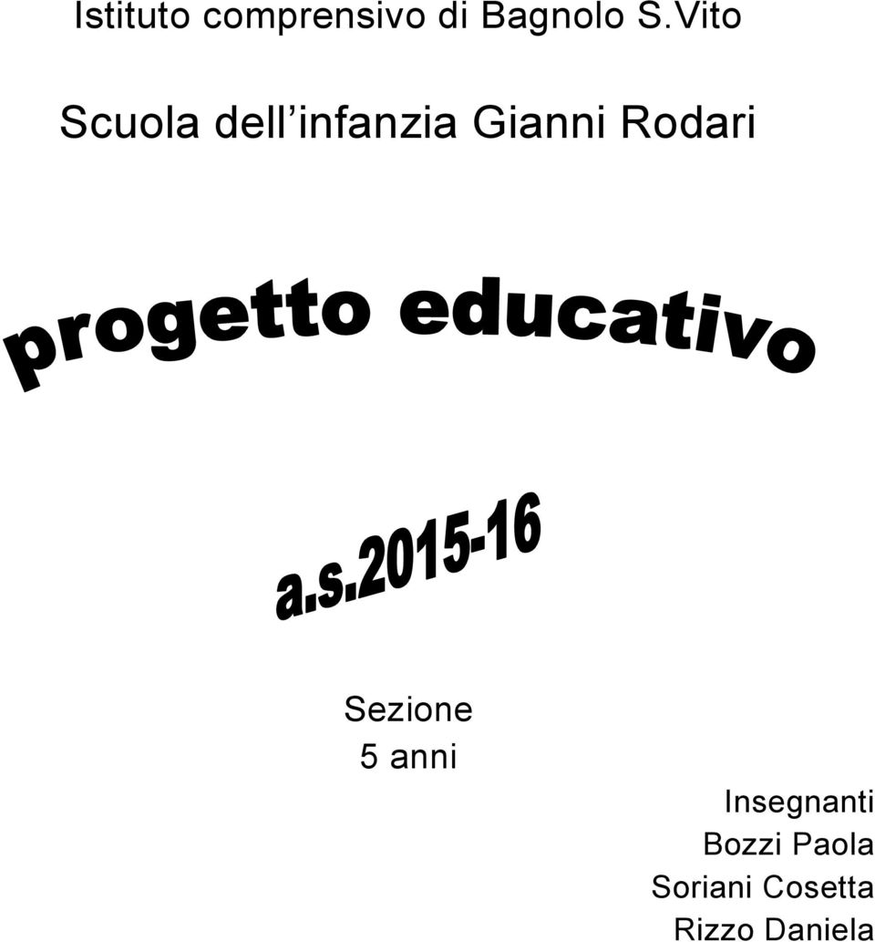 Rodari Sezione 5 anni Insegnanti