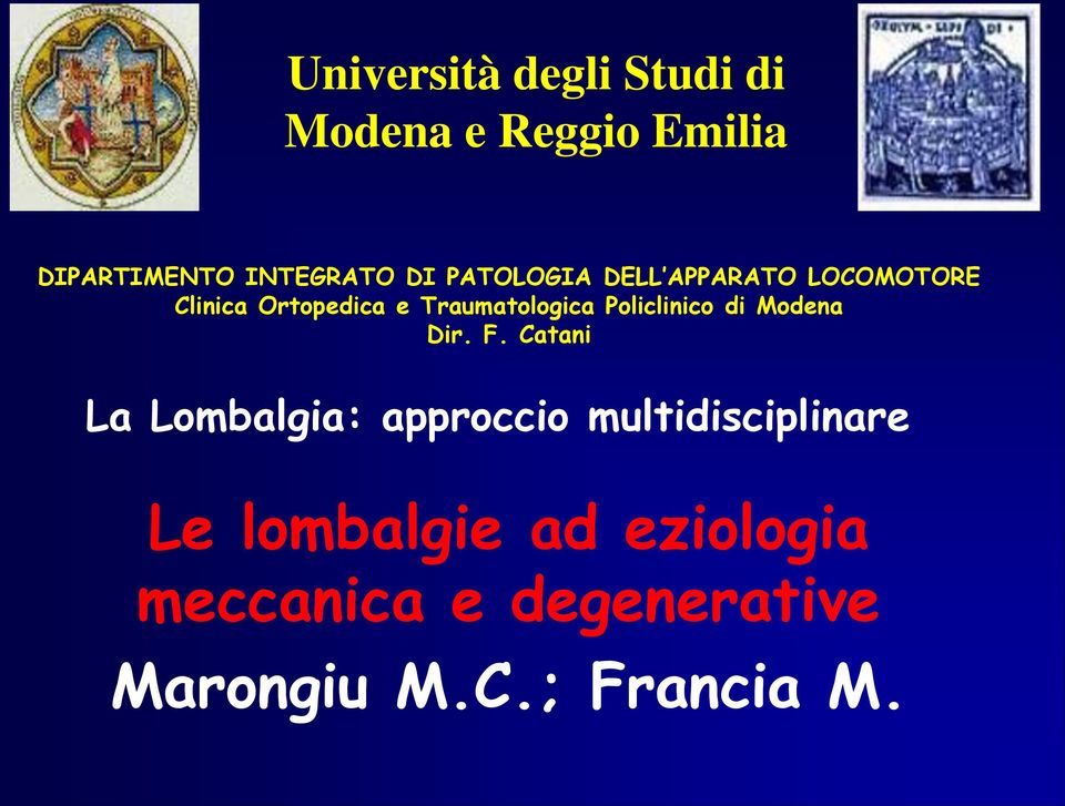 Policlinico di Modena Dir. F.