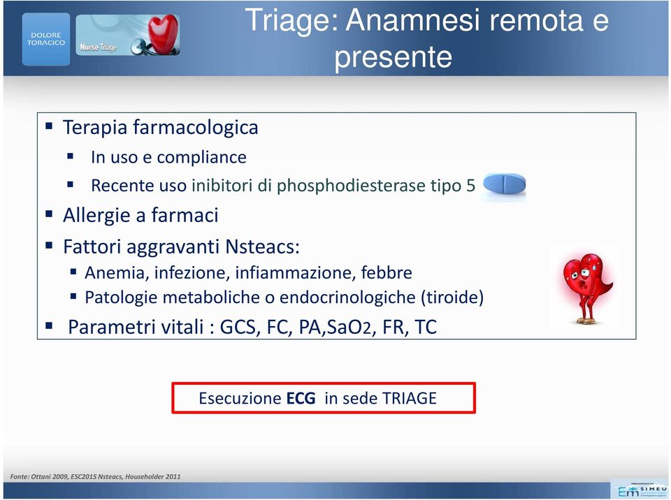 infiammazione, febbre Patologie metaboliche o endocrinologiche (tiroide) Parametri vitali : GCS,