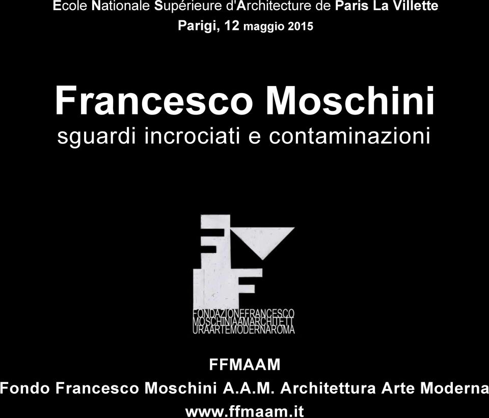 sguardi incrociati e contaminazioni FFMAAM Fondo