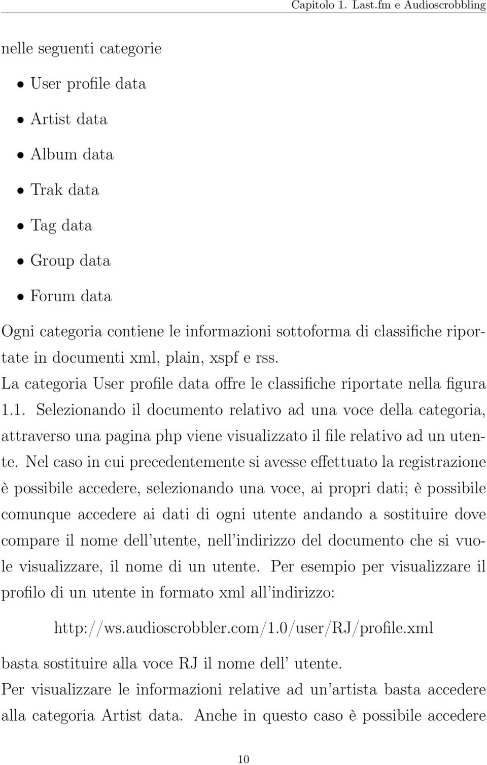 1. Selezionando il documento relativo ad una voce della categoria, attraverso una pagina php viene visualizzato il file relativo ad un utente.