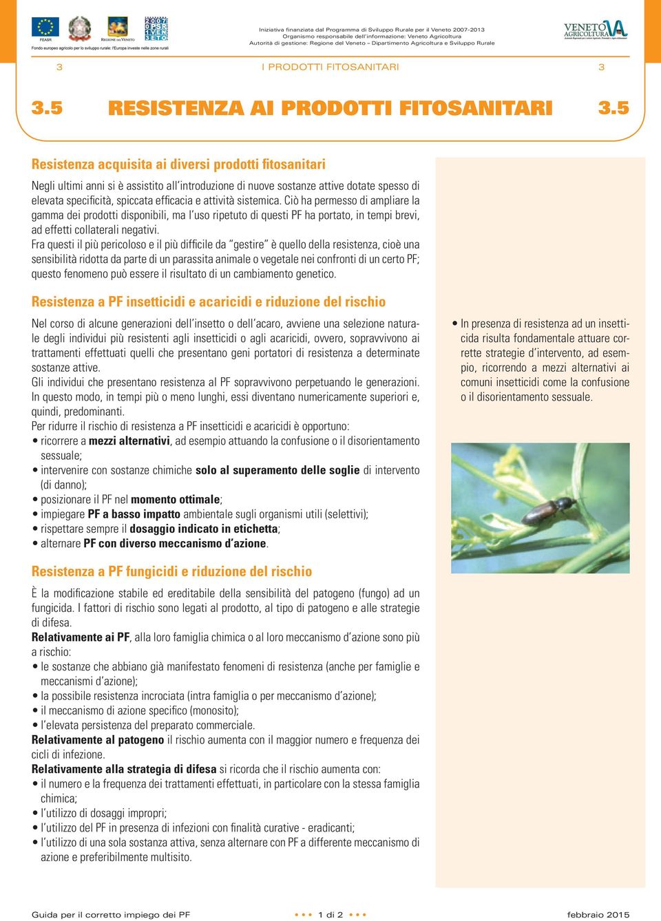 5 Resistenza acquisita ai diversi prodotti fitosanitari Negli ultimi anni si è assistito all introduzione di nuove sostanze attive dotate spesso di elevata specifi cità, spiccata efficacia e attività