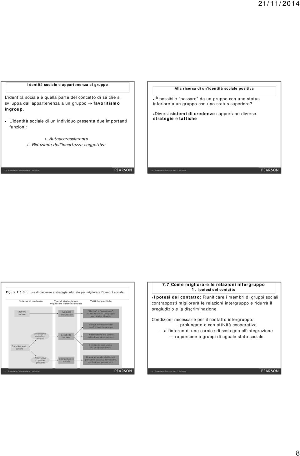 superiore? Diversi sistemi di credenze supportano diverse strategie e tattiche 1. Autoaccrescimento 2. Riduzione dell incertezza soggettiva 29 30 Figura 7.