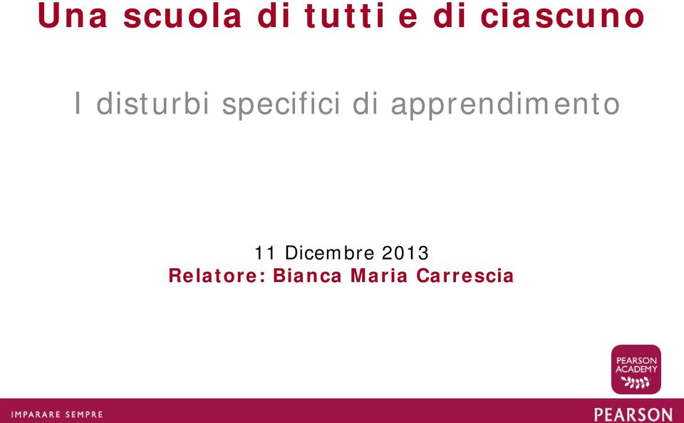 di apprendimento 11 Dicembre