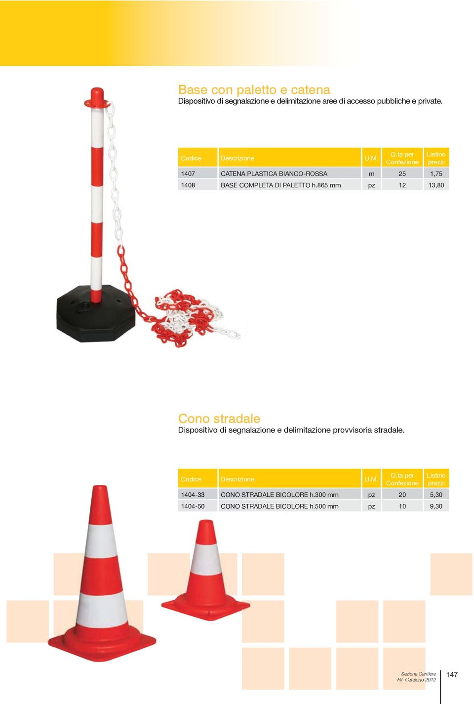 865 mm pz 12 13,80 Cono stradale Dispositivo di segnalazione e delimitazione provvisoria stradale.