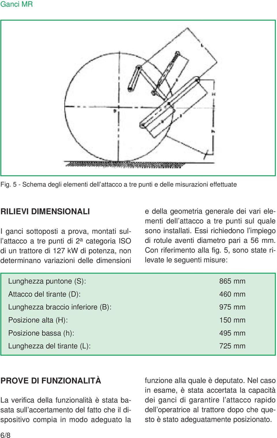 Lunghezza del tirante (L): e della geometria generale dei vari elementi dell attacco a tre punti sul quale sono installati. Essi richiedono l impiego di rotule aventi diametro pari a 56 mm.