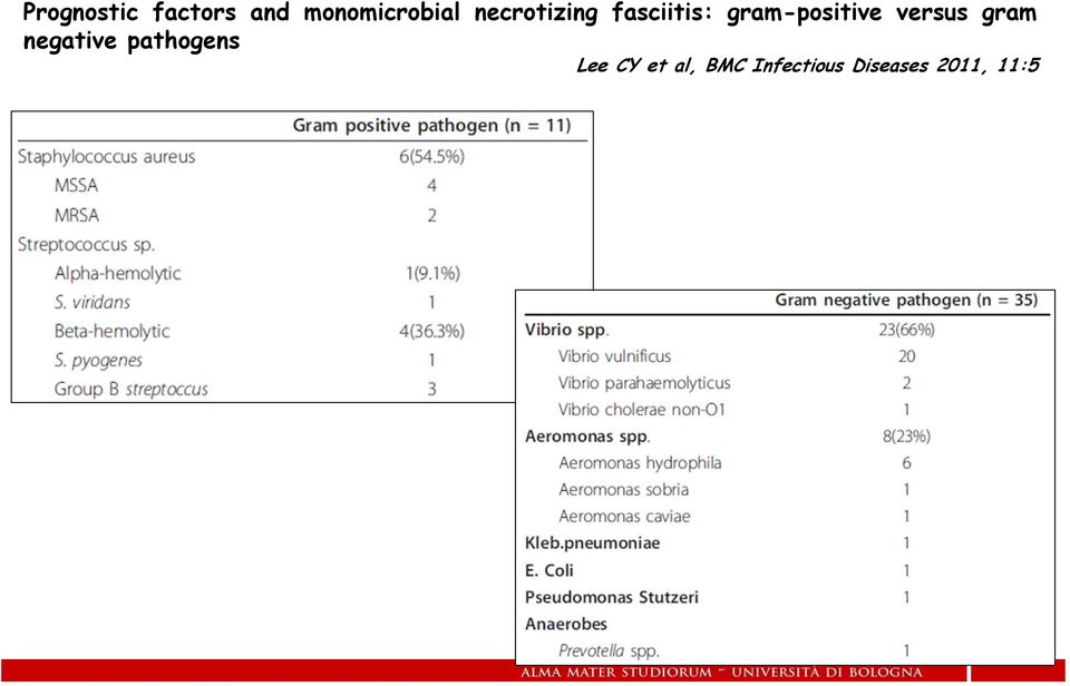 versus gram negative pathogens Lee CY