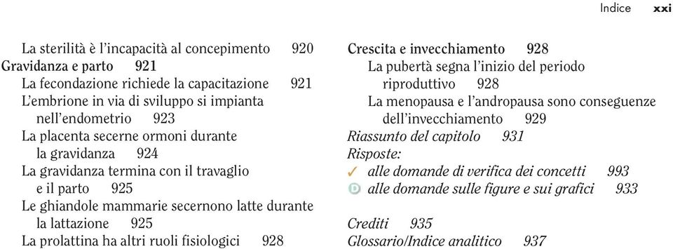 lattazione 925 La prolattina ha altri ruoli fisiologici 928 Crescita e invecchiamento 928 La pubertà segna l inizio del periodo riproduttivo 928 La menopausa e l andropausa sono