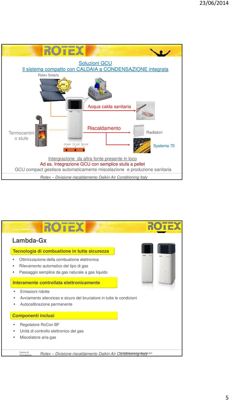 Riscaldamento Integrazione GCU a medio/alta con semplice temperatura stufa a pellet GCU Ottimale compact in impianti gestisce misti(radiante+radiatori) automaticamente miscelazione l utilizzo del e