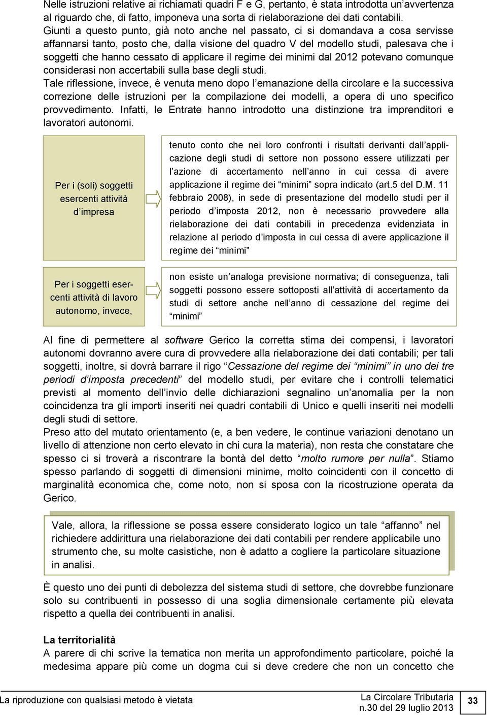 di applicare il regime dei minimi dal 2012 potevano comunque considerasi non accertabili sulla base degli studi.