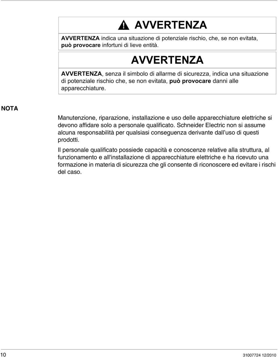 Il personale qualificato possiede capacità e conoscenze relative alla struttura, al funzionamento e all'installazione di