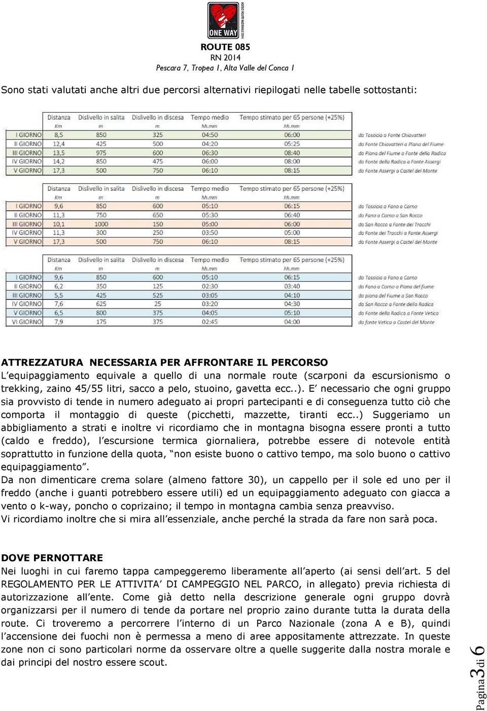 E necessario che ogni gruppo sia provvisto di tende in numero adeguato ai propri partecipanti e di conseguenza tutto ciò che comporta il montaggio di queste (picchetti, mazzette, tiranti ecc.