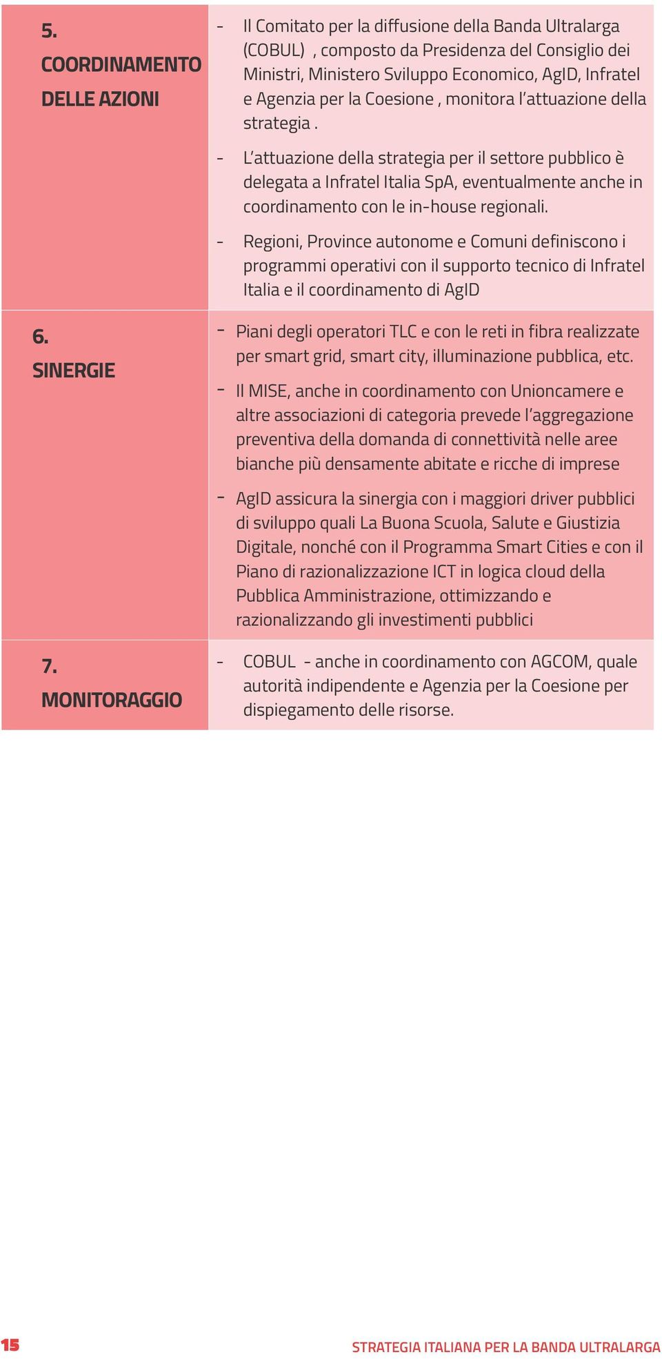 - L attuazione della strategia per il settore pubblico è delegata a Infratel Italia SpA, eventualmente anche in coordinamento con le in-house regionali.