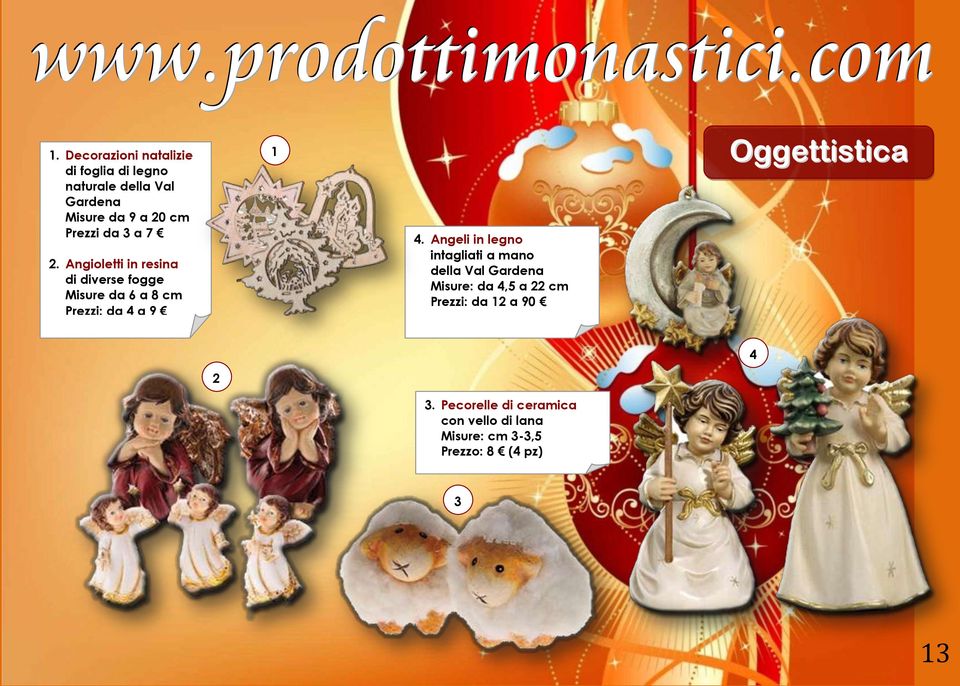 Angioletti in resina di diverse fogge Misure da 6 a 8 cm Prezzi: da 4 a 9 1 4.