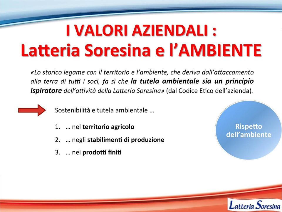 ispiratore dell a8vità della La6eria Soresina» (dal Codice E2co dell azienda).