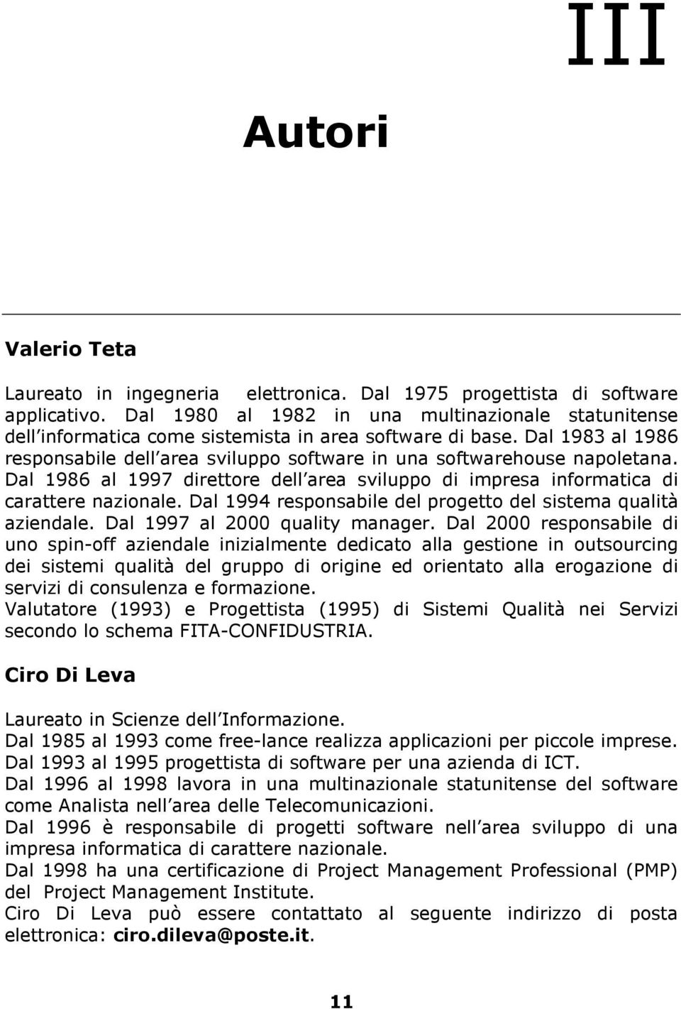 Dal 1983 al 1986 responsabile dell area sviluppo software in una softwarehouse napoletana. Dal 1986 al 1997 direttore dell area sviluppo di impresa informatica di carattere nazionale.