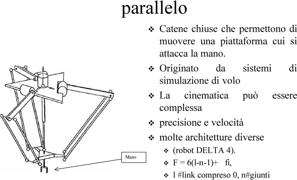 Originato da sistemi di simulazione di volo La cinematica può essere