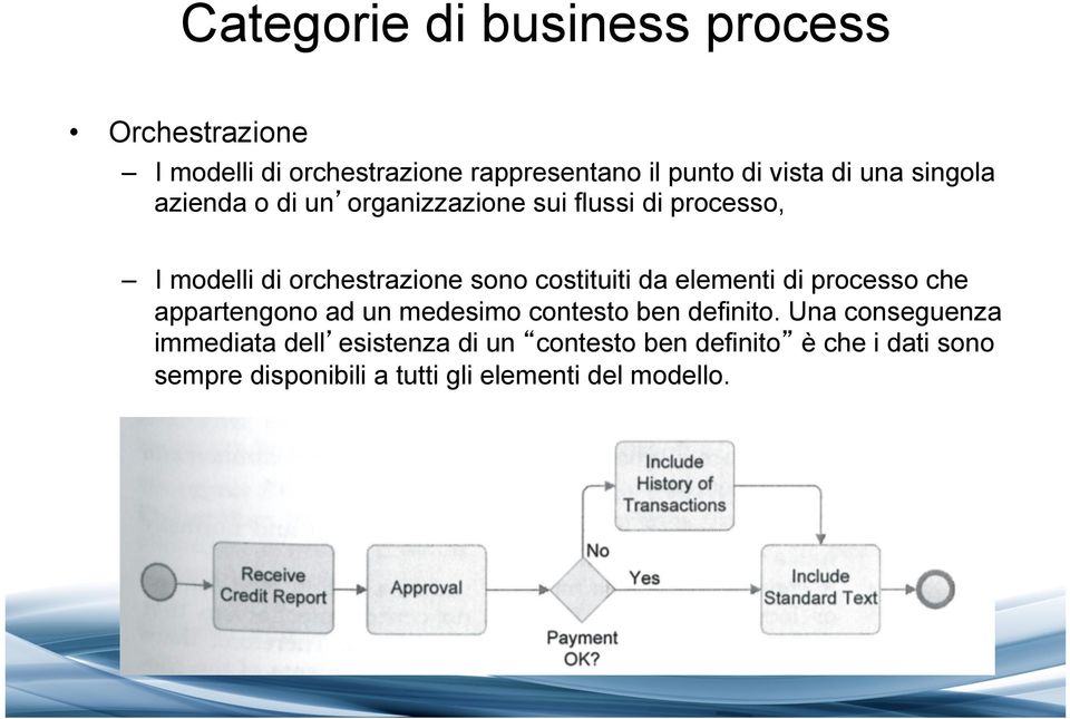 costituiti da elementi di processo che appartengono ad un medesimo contesto ben definito.