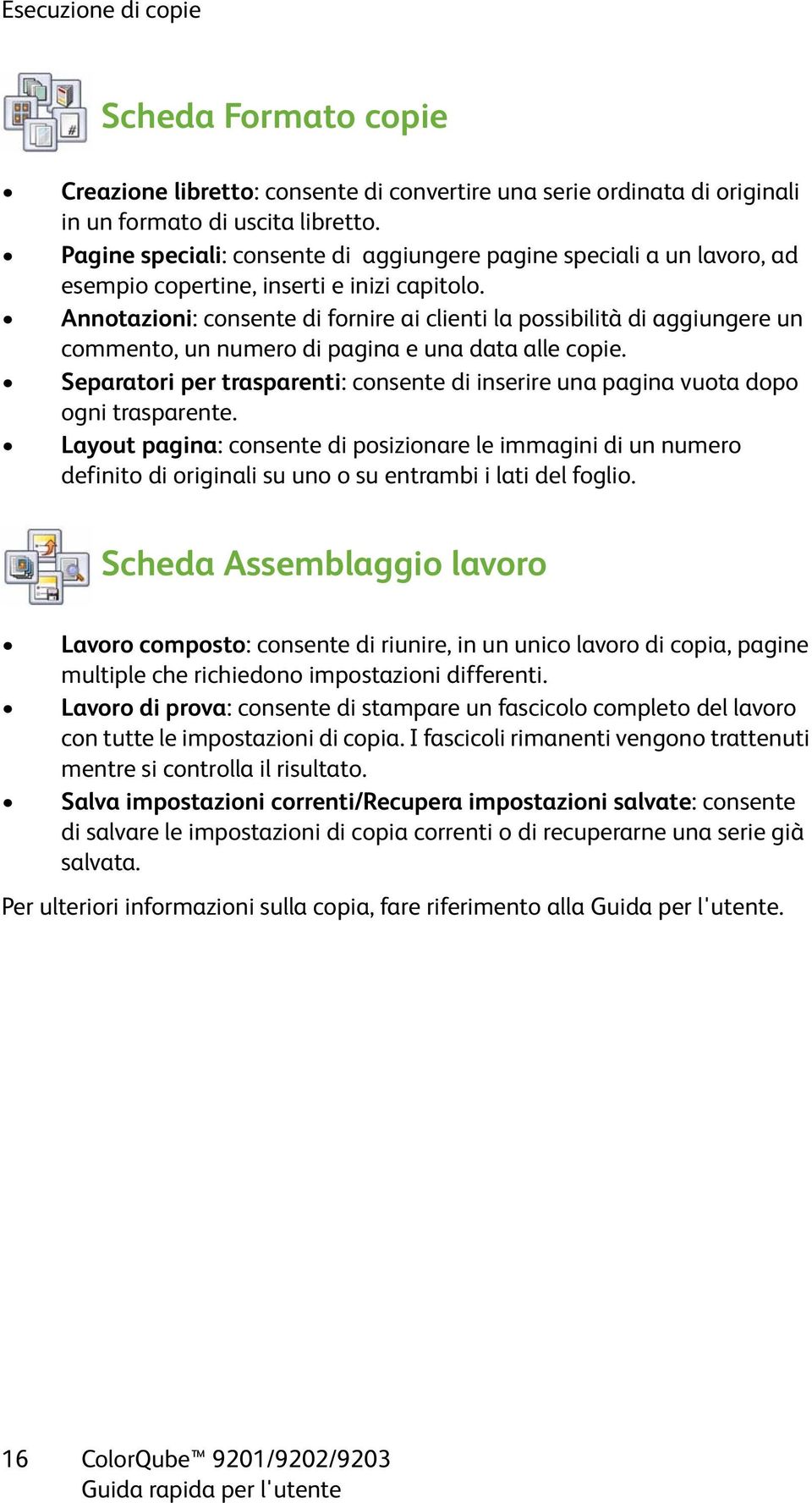 Annotazioni: consente di fornire ai clienti la possibilità di aggiungere un commento, un numero di pagina e una data alle copie.