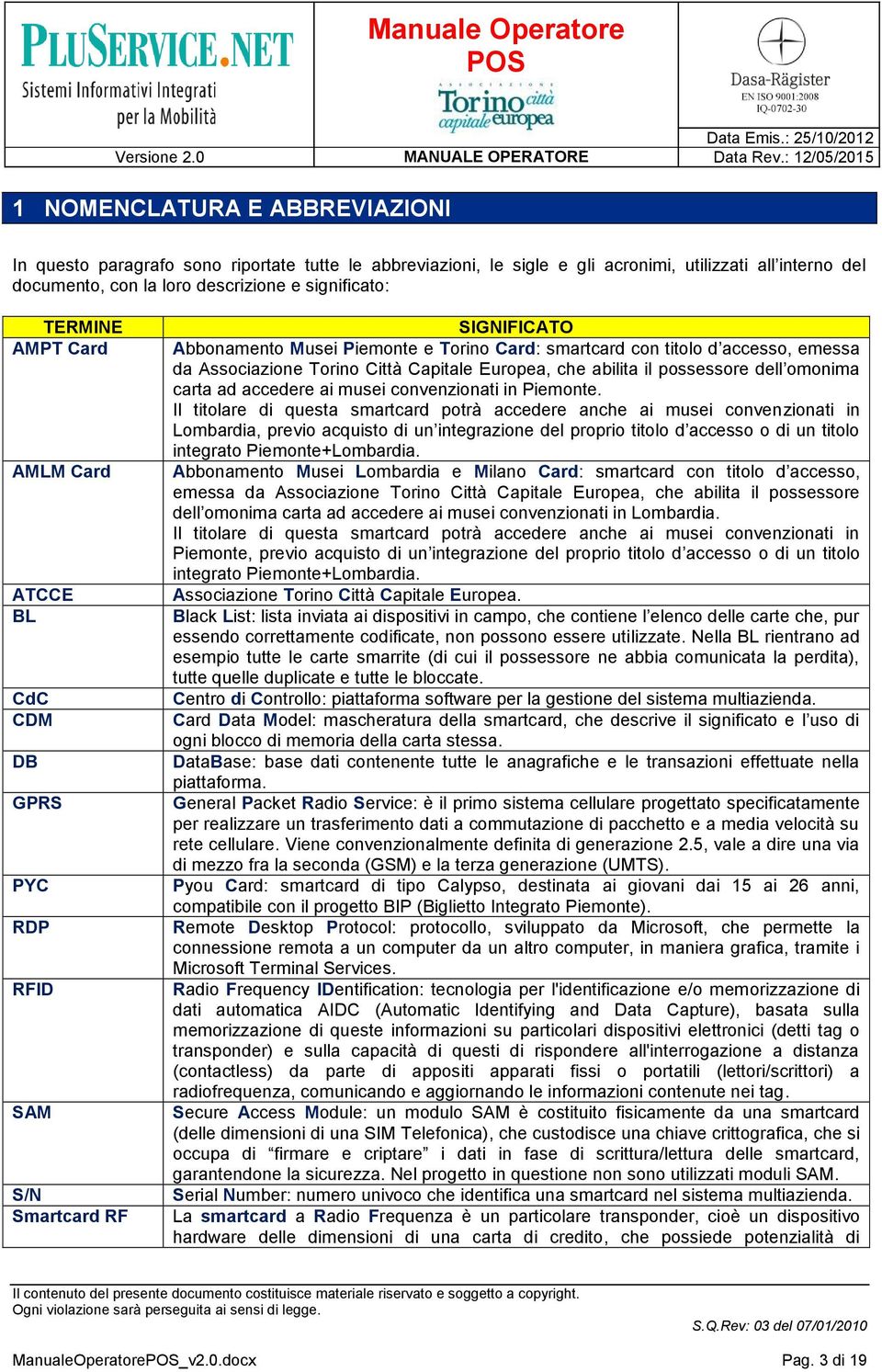 Città Capitale Europea, che abilita il possessore dell omonima carta ad accedere ai musei convenzionati in Piemonte.