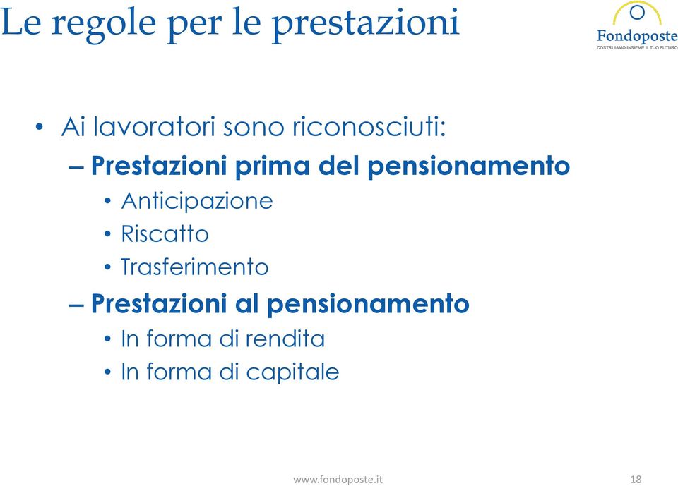 Anticipazione Riscatto Trasferimento Prestazioni al