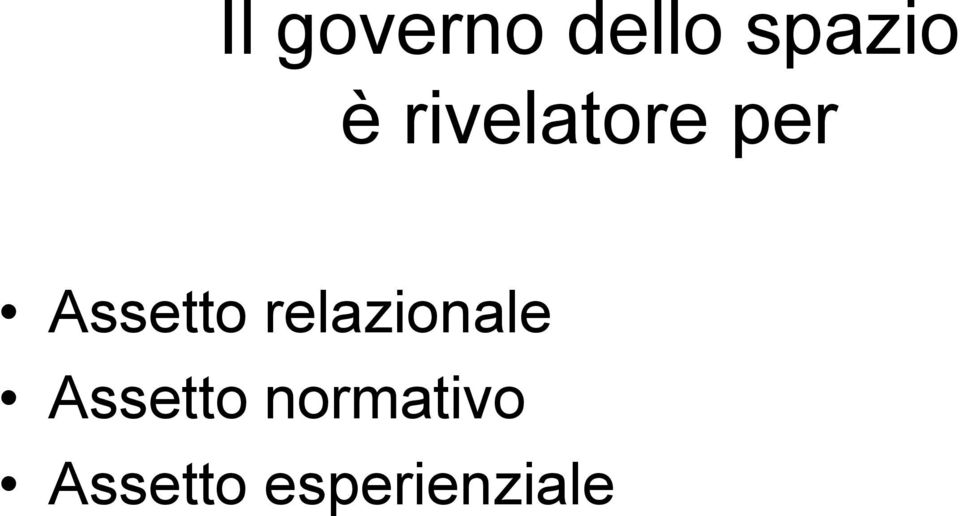 relazionale Assetto