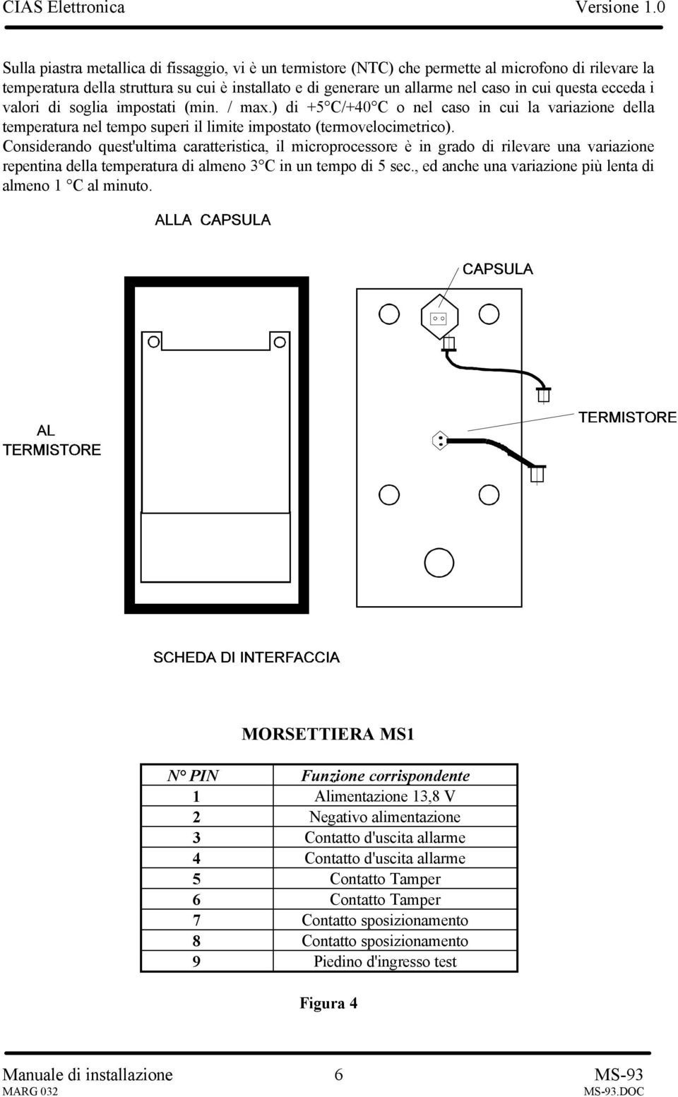 Considerando quest'ultima caratteristica, il microprocessore è in grado di rilevare una variazione repentina della temperatura di almeno 3 C in un tempo di 5 sec.