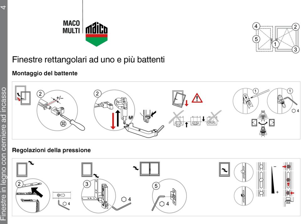 uno e più battenti Montaggio del