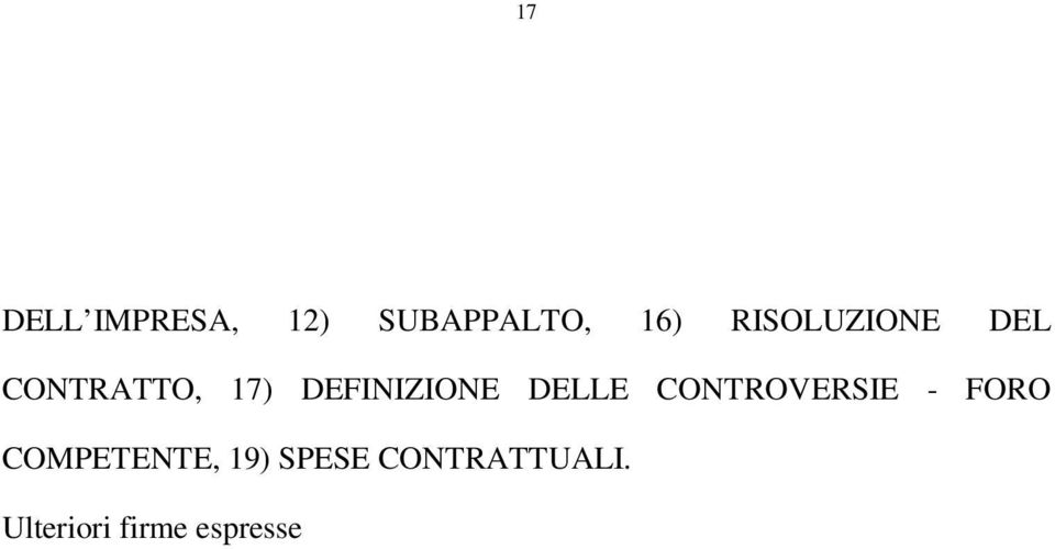 DEFINIZIONE DELLE CONTROVERSIE - FORO