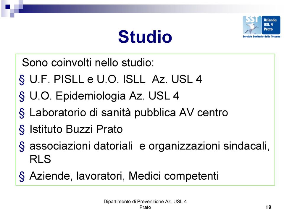 USL 4 Laboratorio di sanità pubblica AV centro Istituto Buzzi